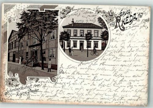 Rheda 1910 Vorläufer Druck um 1890 Gasthaus Dreier