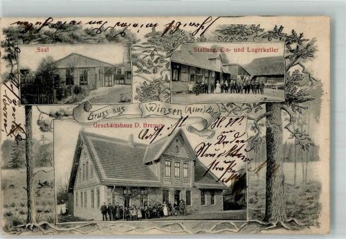 Winsen 1908 Gasthaus Bremer Saal Stallungen Eis- und Lagerkeller