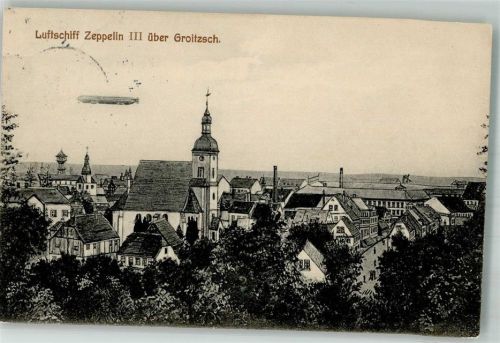 Groitzsch 1910 Luftschiff Zeppelin III über Groitzsch