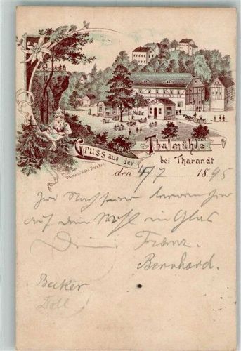 Tharandt 1895 Vorläufer Druck 1880-1889 Gasthaus Thalmühle
