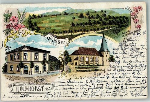 Hüllhorst 1898 Wiehen-Gebirge Gasthaus Schröder Dorfkirche