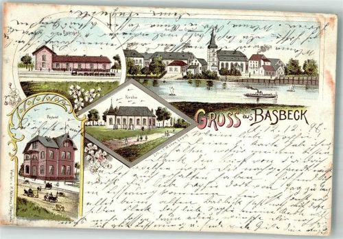 Basbeck 1897 Postamt Bahnhof Kirche