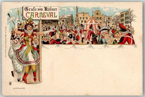W5000 Köln, unsortiert Kölner Karneval Rote Funke Tanzmariechen Karneval Lithographie