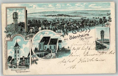 Udenheim 1902 Palmstein Glockenturm Dorfkirche Heiligen Häuschen