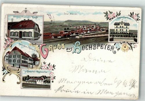 Hochspeyer 1900 Forstamtsgebäude Gasthaus Kraft Gasthaus Häberle Bahnhof-Gasthaus