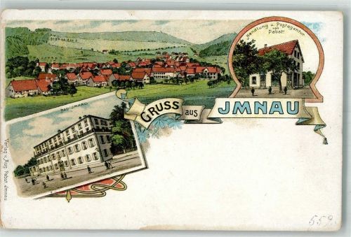 72401 W7452 Bad Imnau Lithographie Handlung und Postagentur Pabst