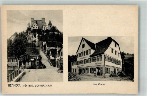 Berneck Burg Berneck Gasthaus zur Krone Geschäft Kratzer Emailleschilder