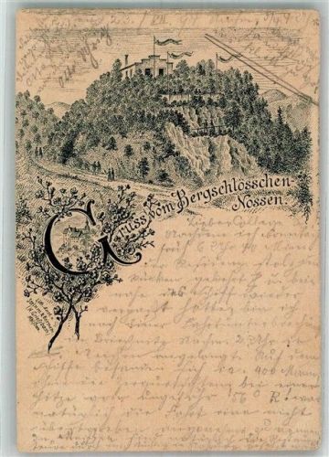 Nossen Vorläufer Druck 1880-1889 Gasthaus Bergschlösschen