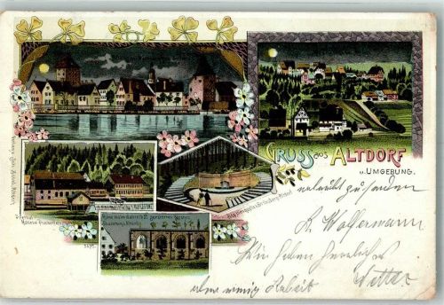 Altdorf 1908 Mühle Klosterruine Sophienquelle