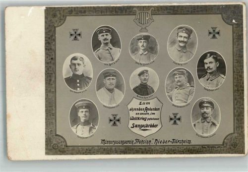 Nieder-Flörsheim Männergesangverein Frohsinn Portraits der gefallenen Sangesbrüder Eisernes Kreuz Passepartout