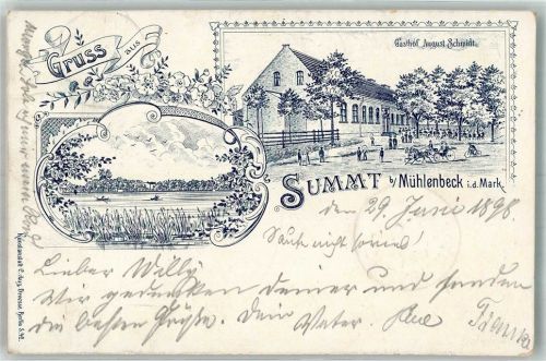 Summt 1898 Vorläufer Druck um 1890 Gasthaus Schmidt Dorfsee