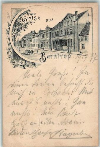 Barntrup 1897 Vorläufer Druck um 1890 Dorfstrasse