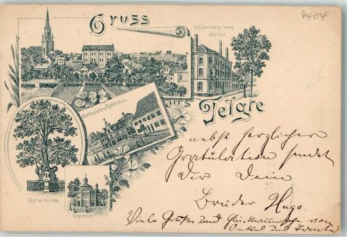 Telgte 1896 Vorläufer Druck 1880-1889 Knickenberg'sches Institut Marien-Linde Kapelle Marktplatz Rathaus