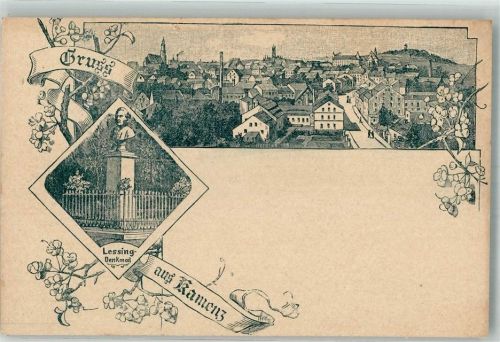 Kamenz Vorläufer Druck 1880-1889 Lessing-Denkmal