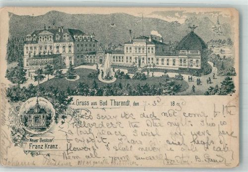 Tharandt 1898 Vorläufer Druck 1880-1889 Kur-Bad - Sanatorium Park Springbrunnen Bad-Quelle