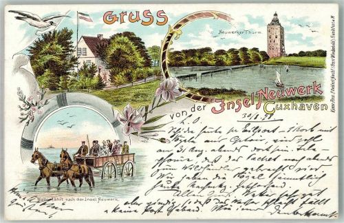 Neuwerk 1898 Insel Neuwerk Wattfahrt Neuwerker Turm Möwe