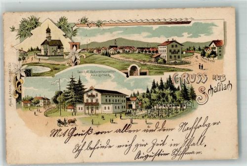 Schaftlach 1898 Gasthaus Leitner Kirche Dorfstrasse