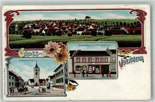 Udenheim 1912 Warenhaus Zaun Marktplatz Stadtturm