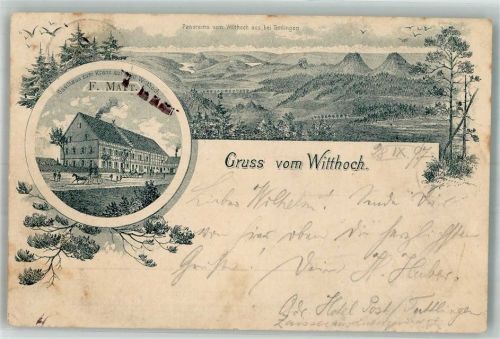 Hattingen 1897 Vorläufer Druck um 1890 Witthoch Gasthaus zum Kranz