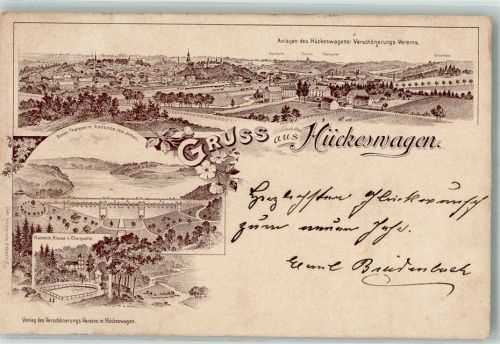 Hückeswagen 1897 Vorläufer Druck um 1890 Bever Talsperre Fischteich Klause und Charquelle