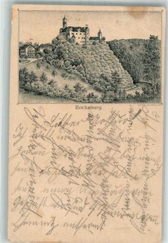 Rochsburg Vorläufer Druck 1880-1889 Schloss Rochusburg