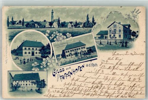 Pfaffenhofen 1901 Brauerei Handlung Dorfkirche Kgl. Postagentur