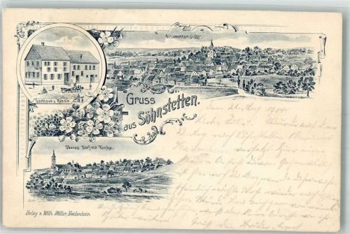Söhnstetten 1900 Vorläufer Druck um 1890 Oberes Dorf Gasthaus zum Rössle