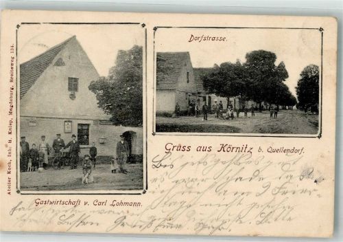 Körnitz 1904 Dorfstrasse Gasthaus Lohmann Fahrrad