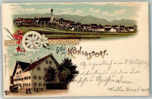 Königsdorf 1899 Gasthaus zur Post Dorfkirche Edelweiß Verlag Ottmar Zieher-München