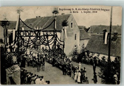 04774 O7261 Börln 1911 Foto AK Empfang König Friedrich August 1. Sept. 1810 in Börln