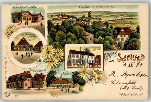 Schenefeld 1899 Gasthaus Stahl Gasthaus Rohwedder Windmühle Gasthaus Kracht Gasthaus zur Linde Verlag Ottmar Zieher-München