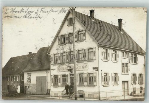 Metzingen 1921 Gasthaus Eislinger Werbeschild Ort lt. Stempel