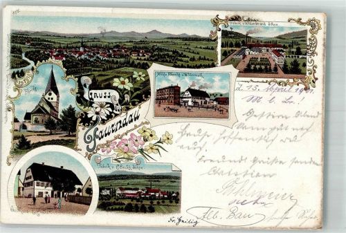 Faurndau 1901 Kirche Gasthaus zum Adler Mühle Albrecht & Wildermuth Fabrik Hildebrandt Söhne