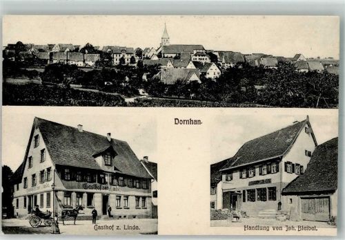 Dornhan 1903 Geschäft Bleibel Gasthaus zur Linde Kutsche