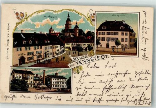 Bad Tennstedt 1901 Dampfbrauerei Marktplatz Amtsgericht