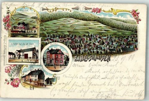 Eibelshausen 899 Gasthaus zur alten Post Pfarrhaus Gasthaus Stadt Dillenburg Bahnhof Bahnpost Zug 1176