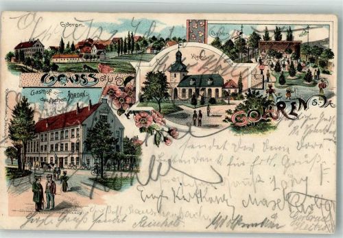 Göhren 1906 Kirche Gasthaus zum deutschen Jordan Gartenwirtschaft