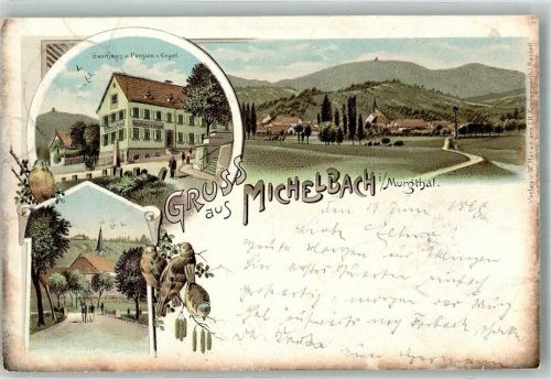 Michelbach 1898 Singvögel Gasthaus zum Engel Feldweg
