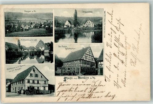 Haagen 1905 Mühlwerk Ley Gasthaus zum Lamm Haus von Gutsbesitzer Pröger