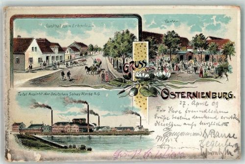 Osternienburg 1909 Deutsche Solvay-Werke AG Gasthaus zum Erbprinz Gartenwirtschaft