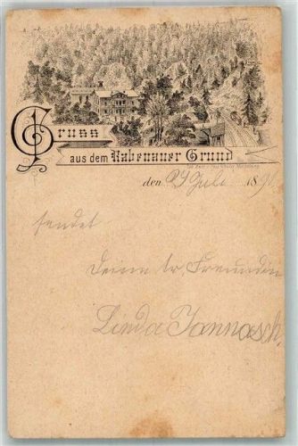 01734 O8222 Rabenauer Grund 1891 Lithographie Vorläufer Druck 1880-1889 Rabenauer Grund Bahnpost -Kipsdorf
