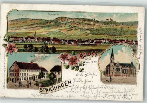 Spaichingen 1901 Gasthaus zum Kreuz Dorfkirche