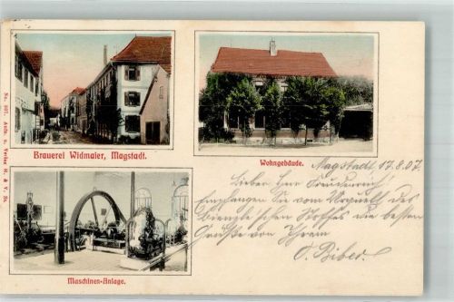 Magstadt 1907 Brauerei Widmaier Wohnhaus Maschinen-Anlage