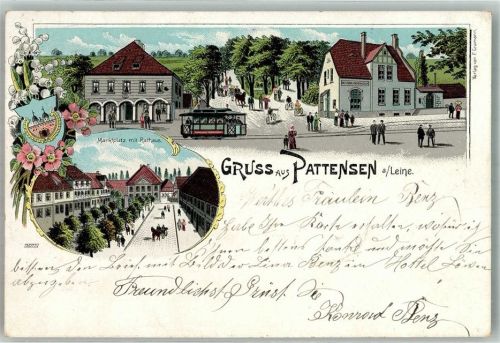Pattensen 1903 Stadtwappen Marktplatz Rathaus