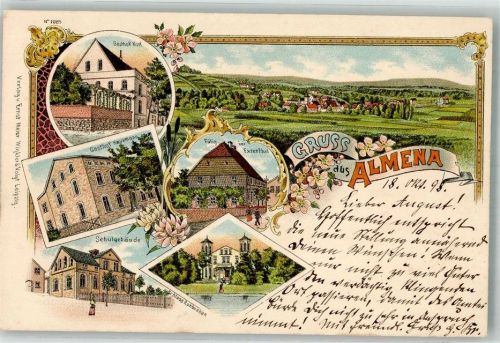 Almena 1898 Gasthaus Korf Gasthaus Hausmann Schule Schloss Rohbraken