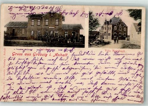 Gröbzig 1905 Bahnhof Villa Reinhard