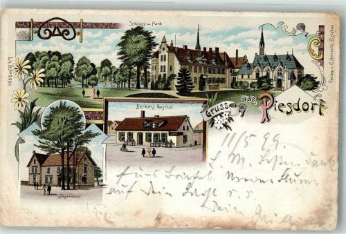 Piesdorf 1899 Schloss Schlosspark Gasthaus Becker Jägerhaus