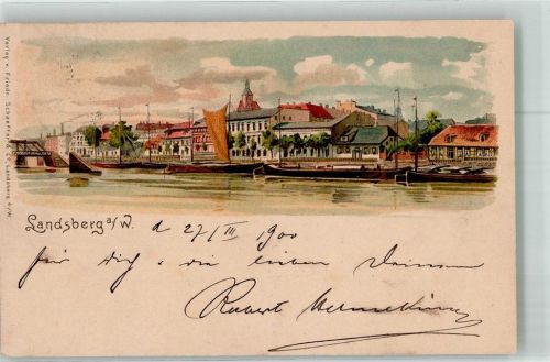 Landsberg a.d. Warthe 1900 Hafen Warthe