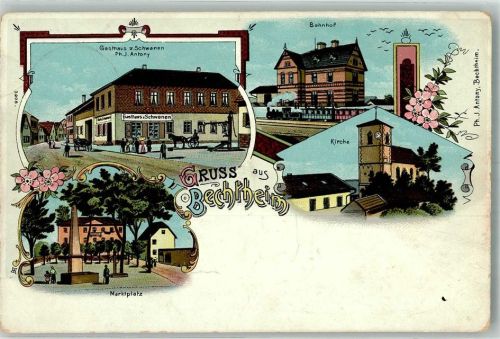 Bechtheim Marktplatz Gasthaus zum Schwanen Bahnhof Kirche