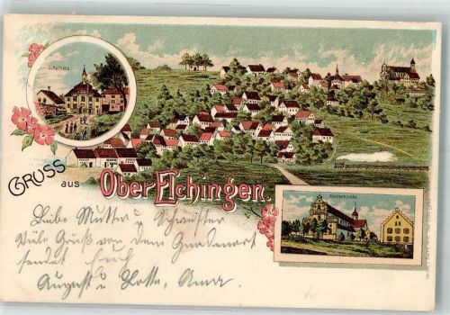 Oberelchingen 1899 Schule Klosterkirche